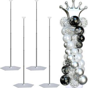 Durable Metal Balloon Column Stand Set - 7 Feet Height for Weddings & Birthdays